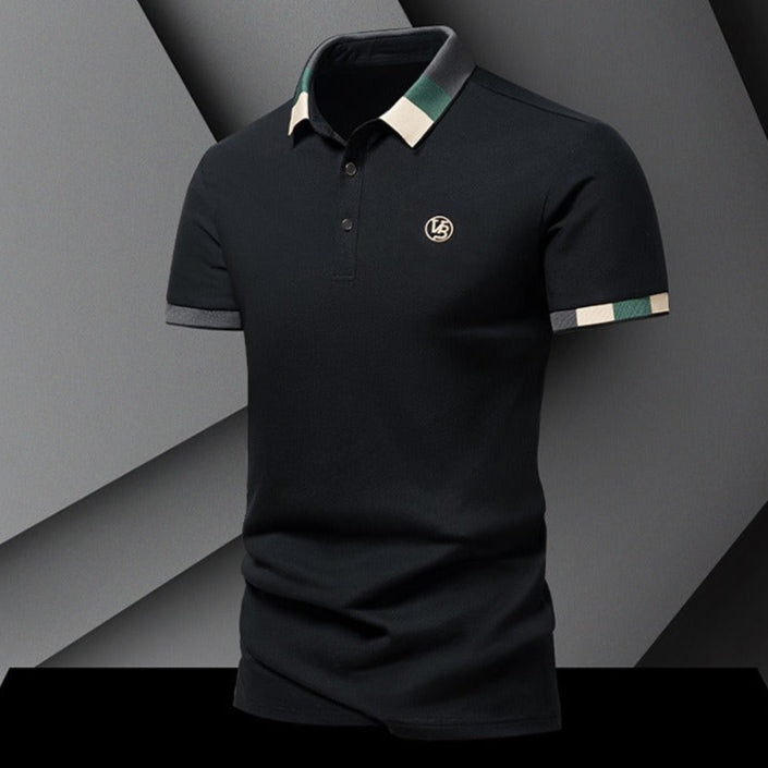 Camiseta Hombre Polo Manga Larga Estampado Geométrico