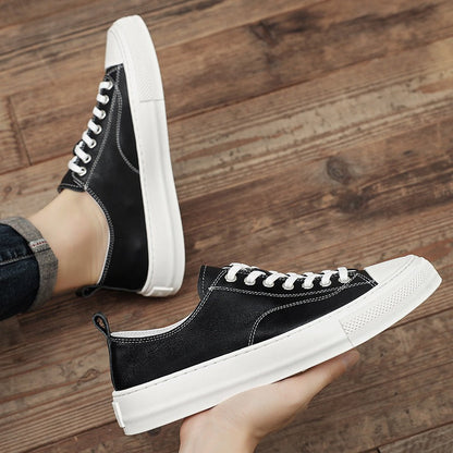 Zapatillas Hombre Cuero Blanco Estilo Urbanita
