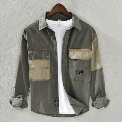 Chaquetón Hombre Algodón Bicolor Casual