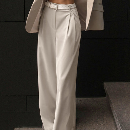Pantalones Mujer Caderas Altas Estilo Clásico - Vestiria