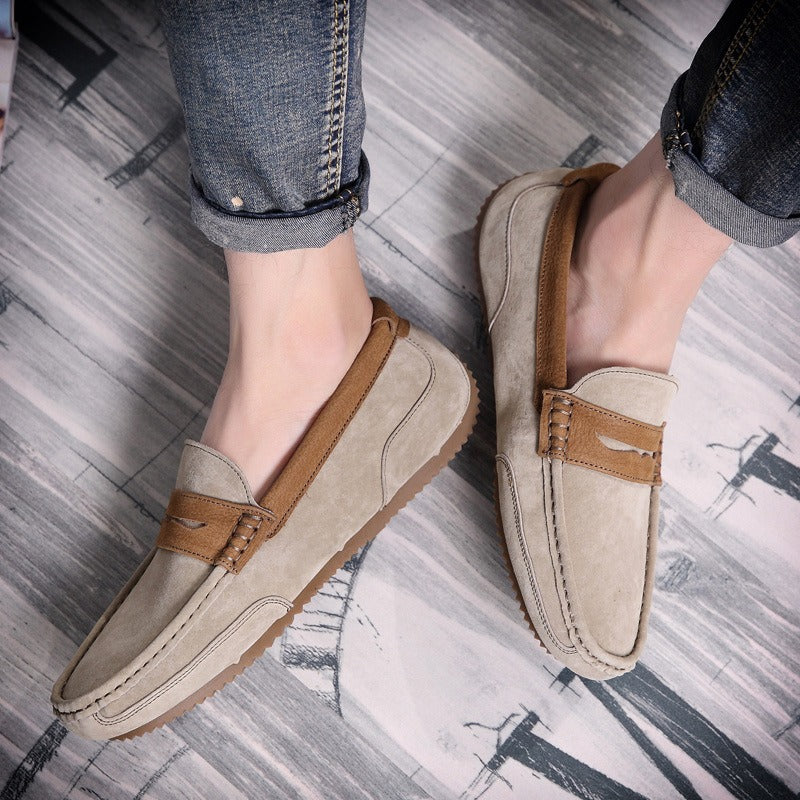 Zapatos mocasines de ante clásicos hombre