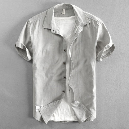 Camisa Hombre Lino Manga Corta Verano - Vestiria