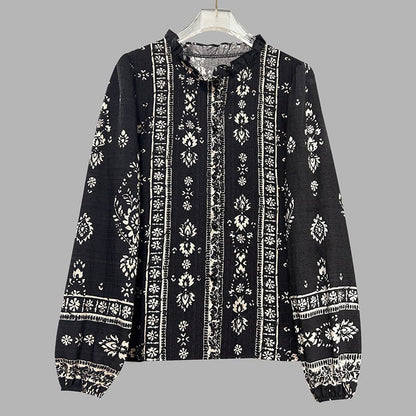 Blusa Mujer Algodón Estampado Floral Boho