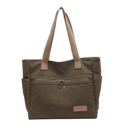Bolso Bandolera Lona Robusta con Bolsillos Laterales