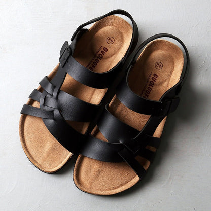 Sandalias Hombre Cuero Clásicas con Tiras