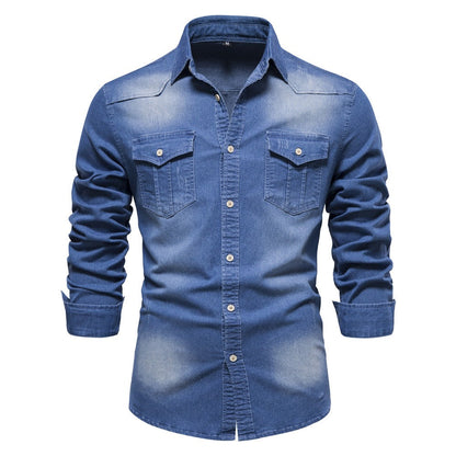 Camisa cowboy manga larga hombre casual