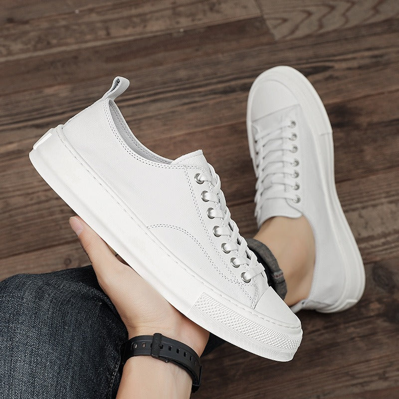 Zapatillas Hombre Cuero Blanco Estilo Urbanita