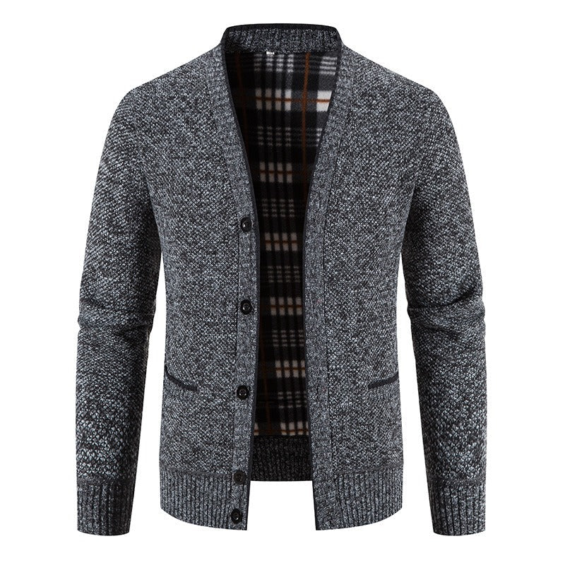 Cárdigan Hombre Punto Cálido Estilo Casual Invierno
