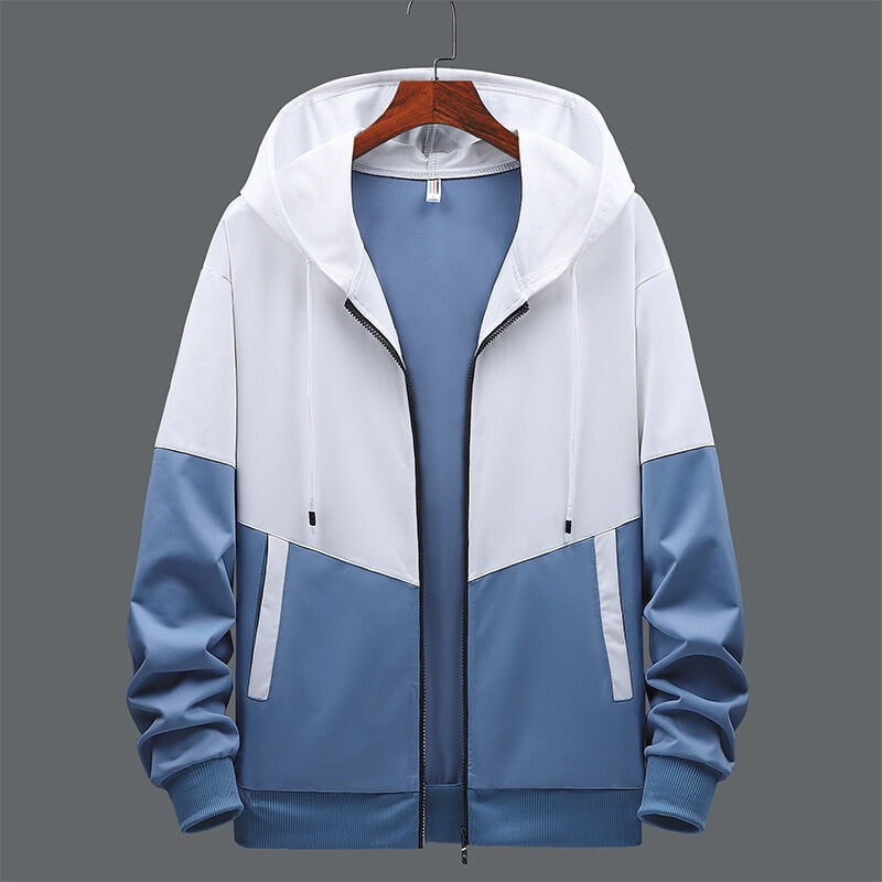 Chaquetón Hombre Doble Color con Capucha y Cremallera