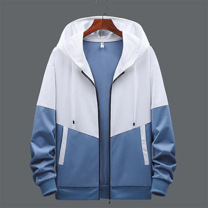 Chaquetón Hombre Doble Color con Capucha y Cremallera