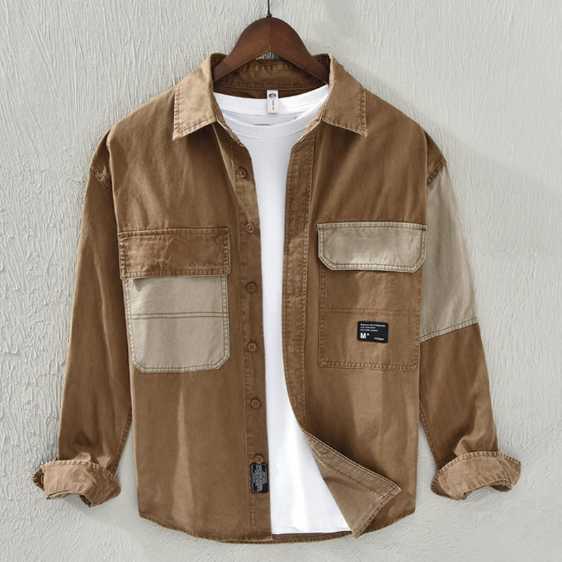 Chaquetón Hombre Algodón Bicolor Casual