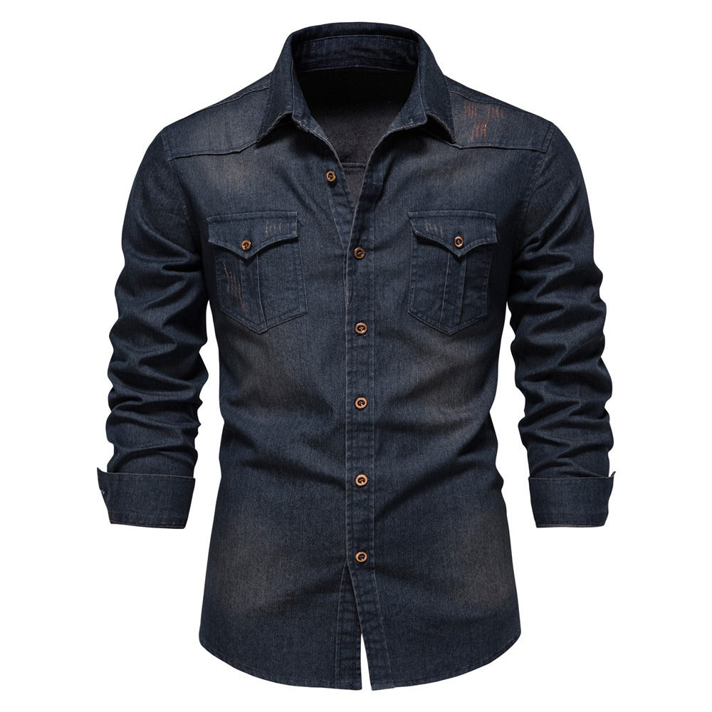 Camisa cowboy manga larga hombre casual