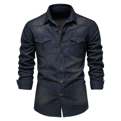 Camisa cowboy manga larga hombre casual