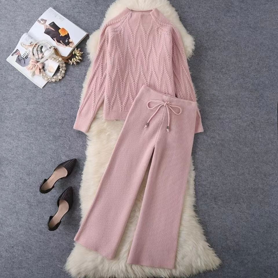 Conjunto mujer jersey tejido y pantalón cómodo - Vestiria