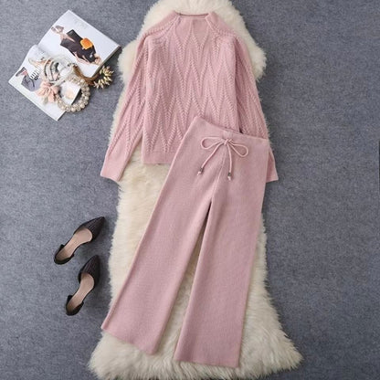 Conjunto mujer jersey tejido y pantalón cómodo - Vestiria