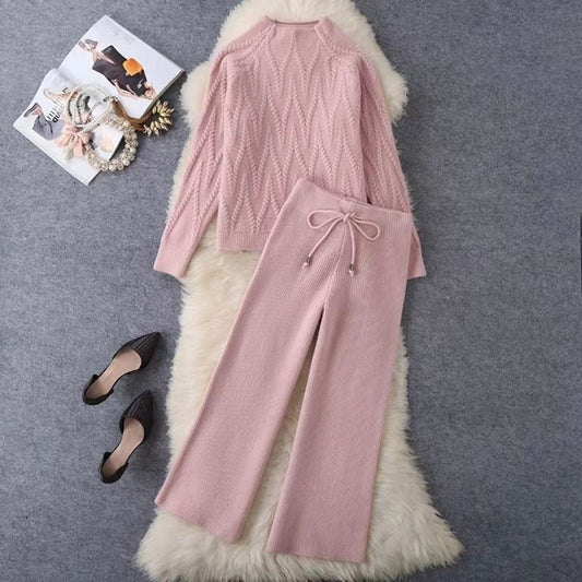 Conjunto mujer jersey tejido y pantalón cómodo - Vestiria