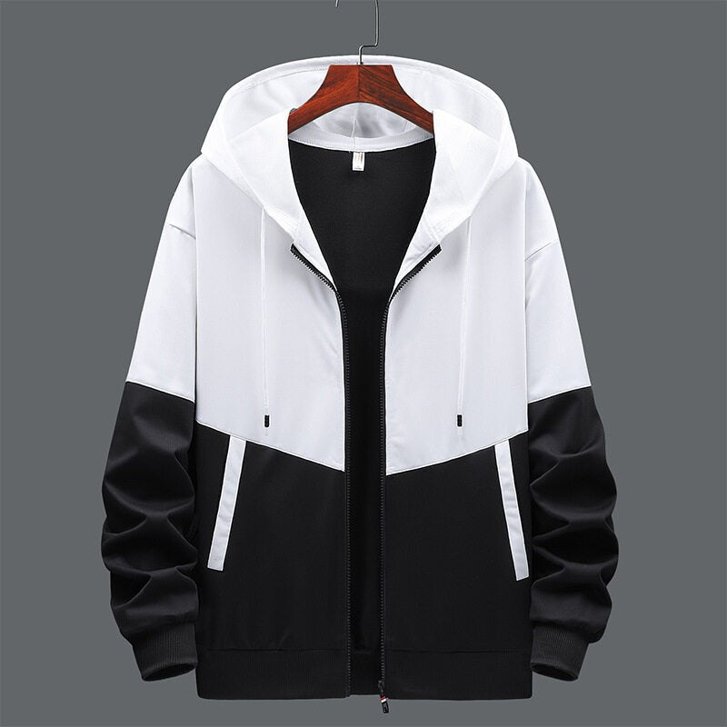 Chaquetón Hombre Doble Color con Capucha y Cremallera