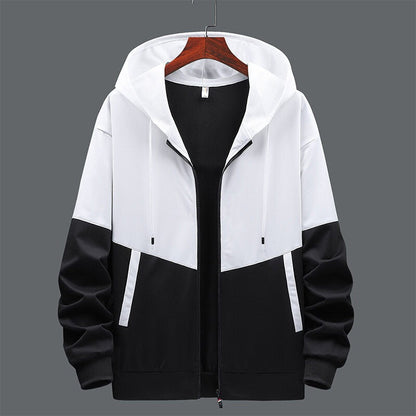 Chaquetón Hombre Doble Color con Capucha y Cremallera