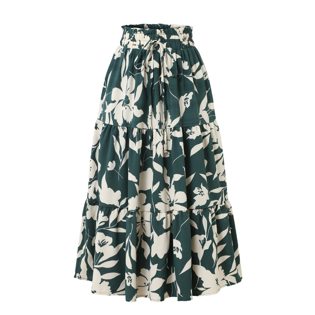 Falda Midi Floral Plisada Mujer
