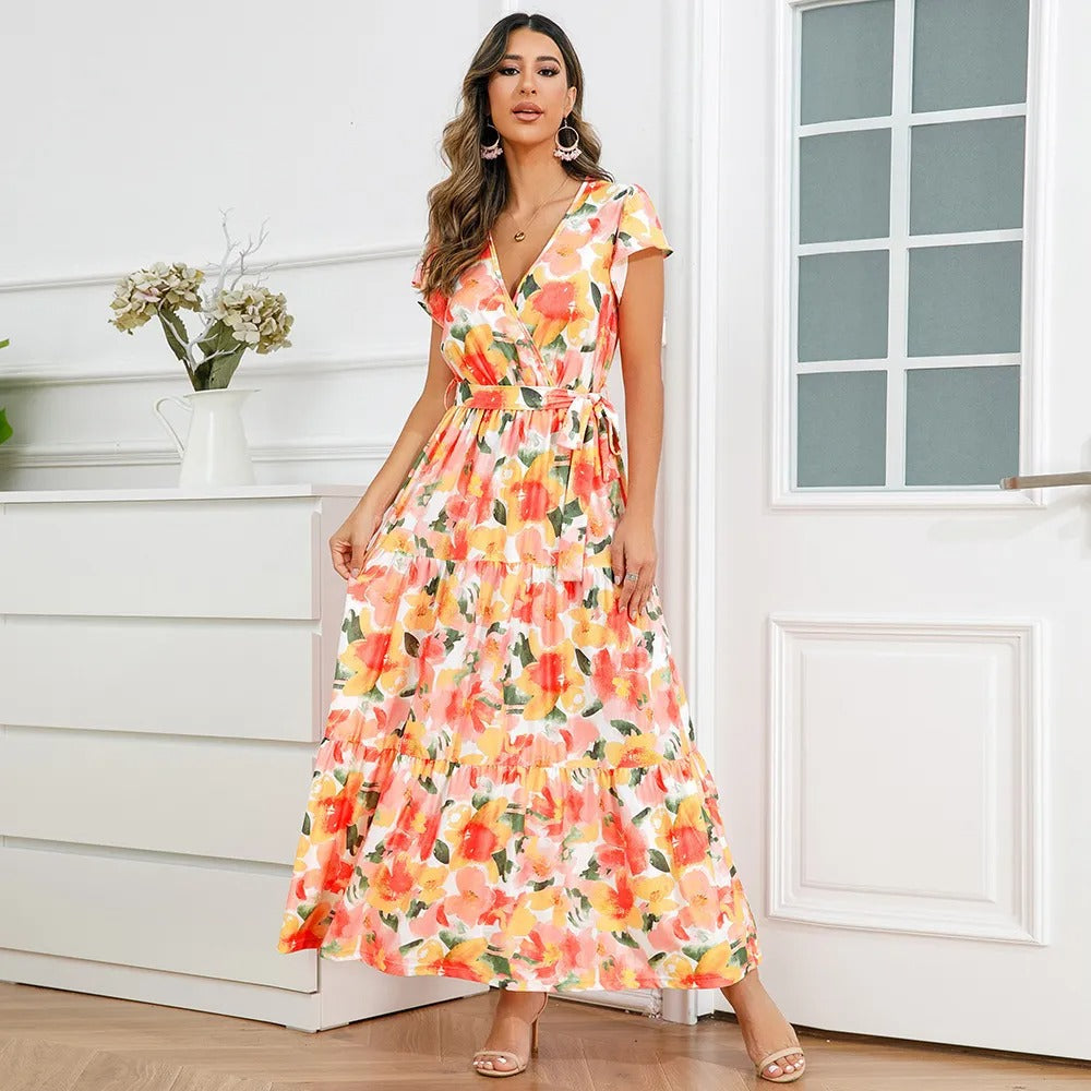 Vestido Floral Femenino Con Volantes
