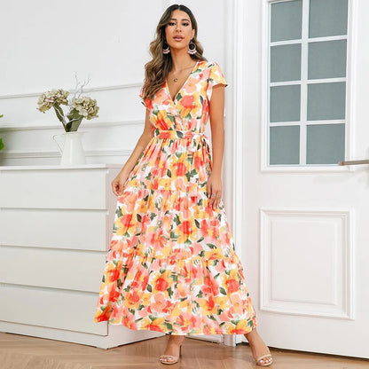 Vestido Floral Femenino Con Volantes