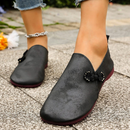 Mocasines Mujer Estilo Vintage con Detalles Bordados