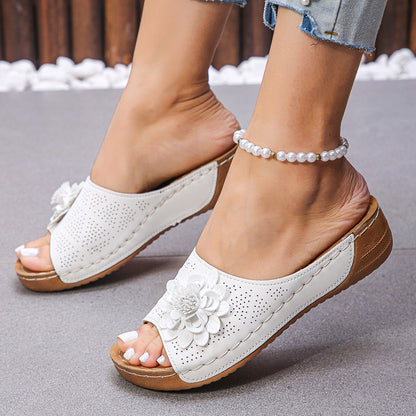 Sandalias Mujer Verano Florales Diseño Perforado