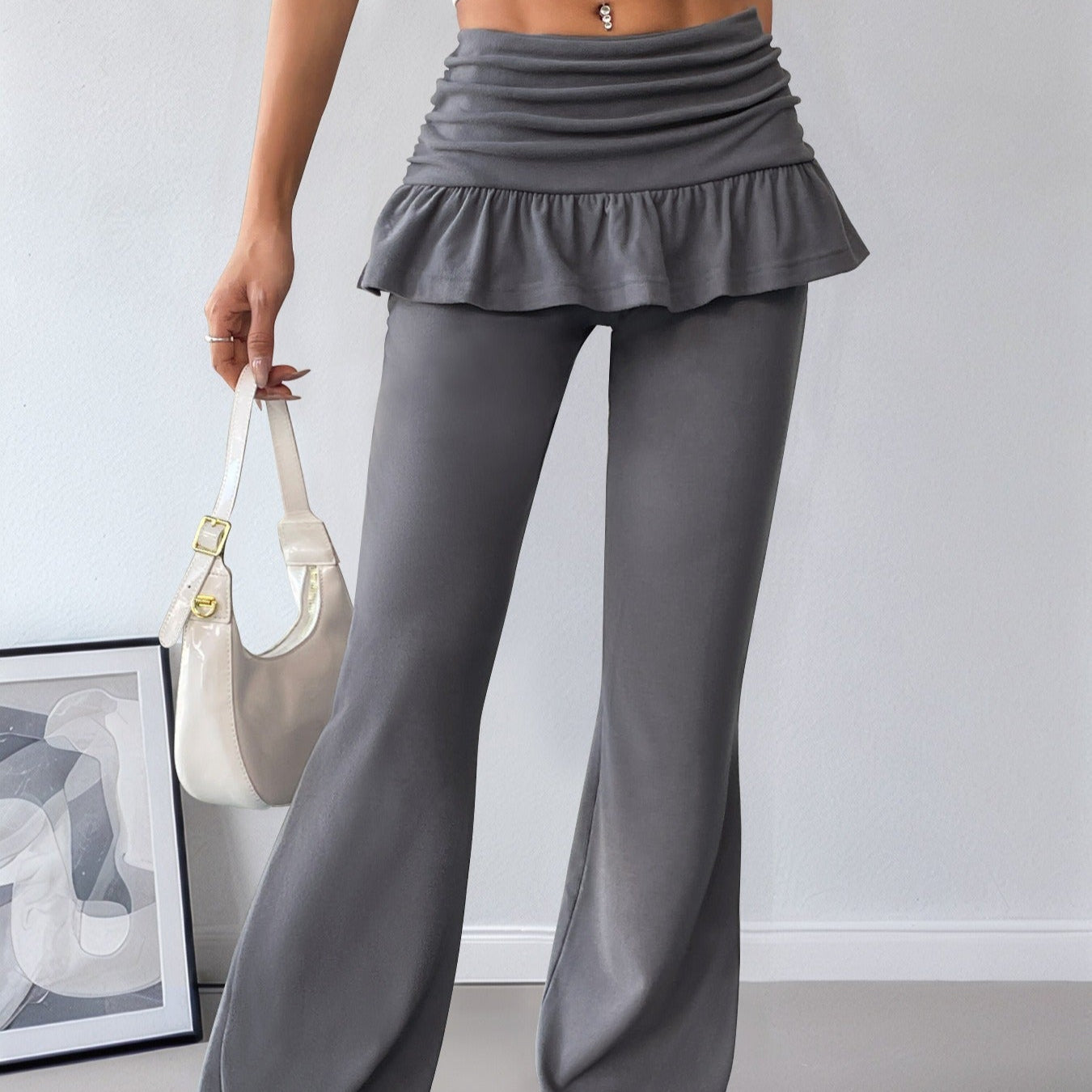 Pantalón Mujer Algodón Volantes Florales - Vestiria