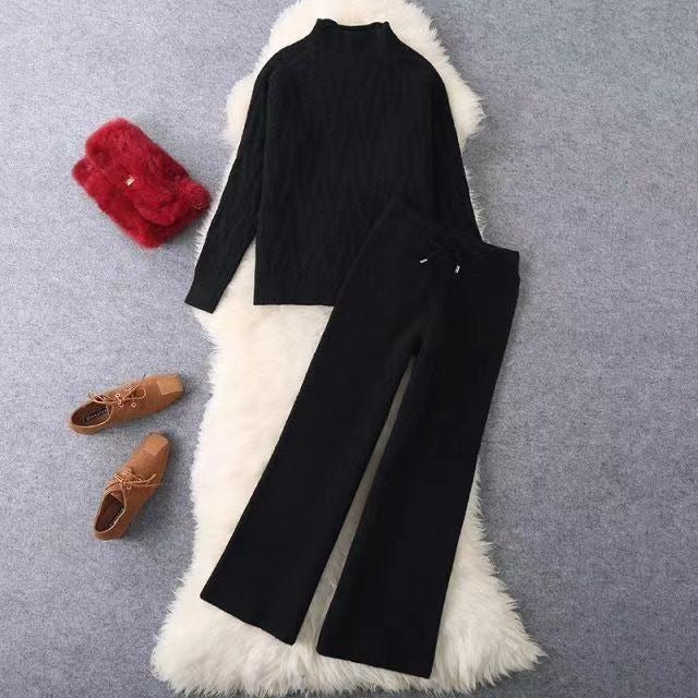 Conjunto mujer jersey tejido y pantalón cómodo