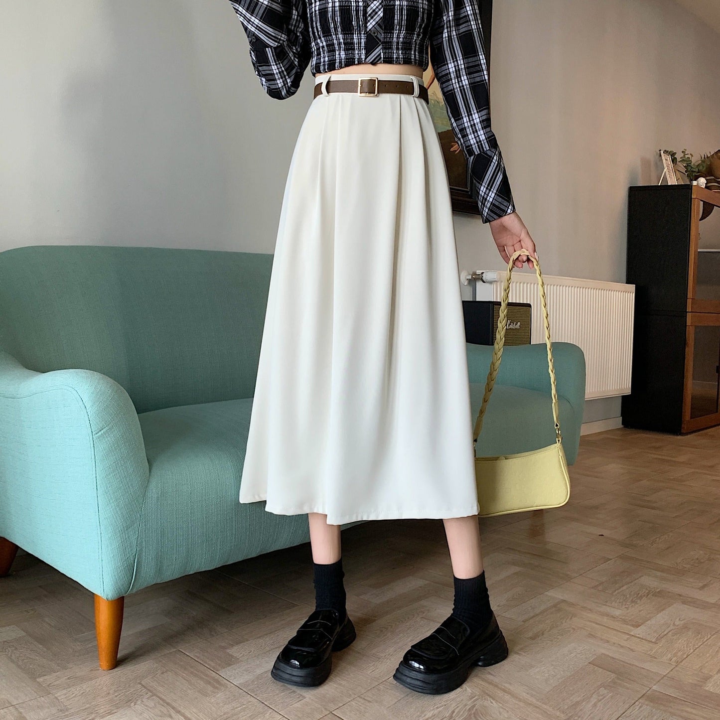 Falda Midi Mujer Fluida Corte Ahusado