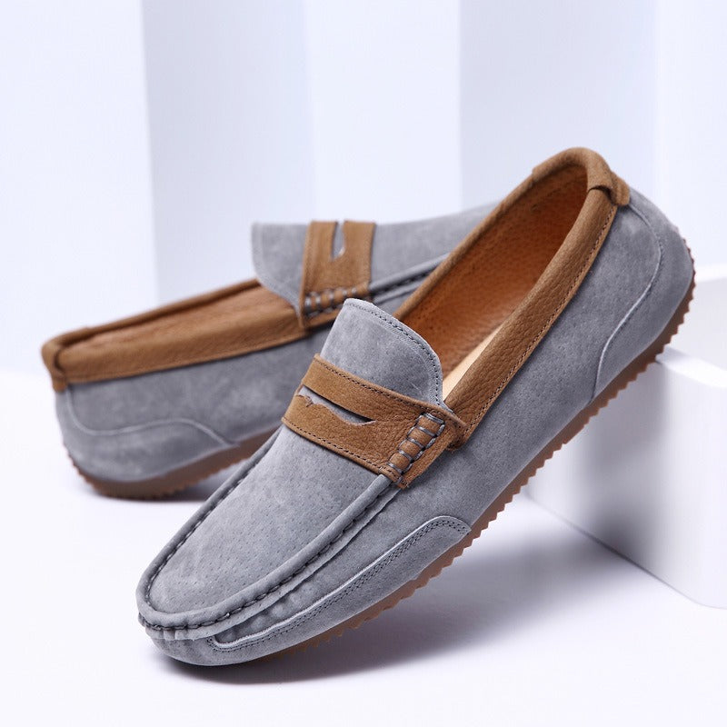 Zapatos mocasines de ante clásicos hombre