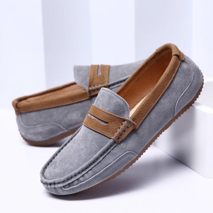 Zapatos mocasines de ante clásicos hombre