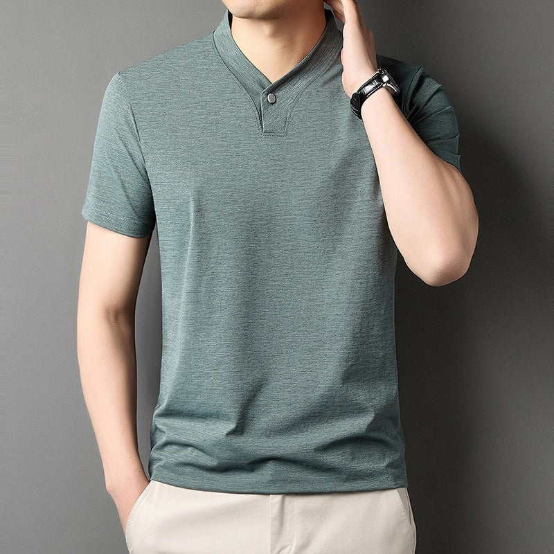 Camiseta Hombre Algodón Elástico Cuello Redondo