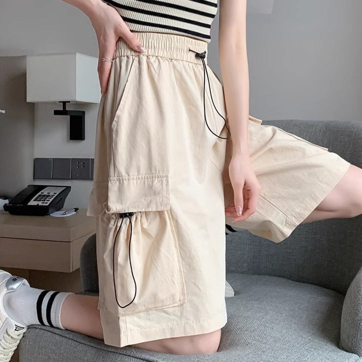 Pantalones cortos mujer cargo con bolsillos grandes