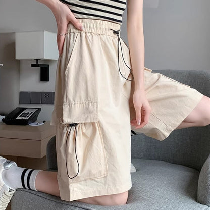 Pantalones cortos mujer cargo con bolsillos grandes