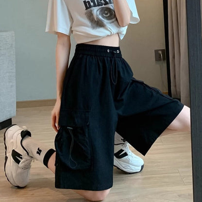 Pantalones cortos mujer cargo con bolsillos grandes