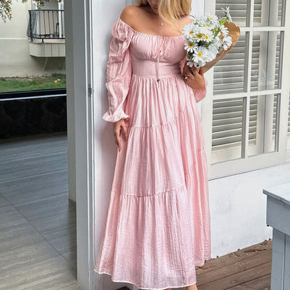 Vestido Largo Elegante Escote Cuadrado