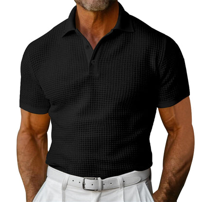 Polo Hombre Textura Waffle Estilo Clásico