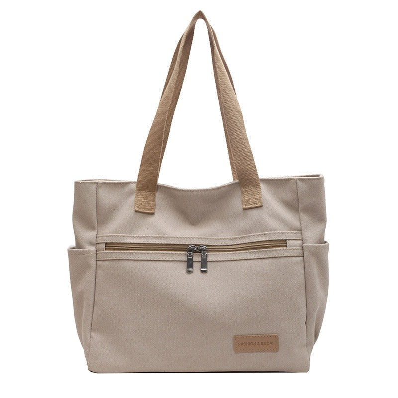 Bolso Bandolera Lona Robusta con Bolsillos Laterales