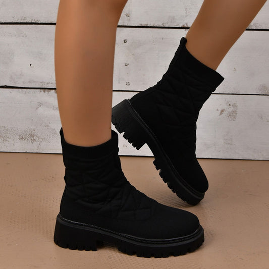 Botas Mujer Acolchadas Suela Goma Estilo Casual - Vestiria