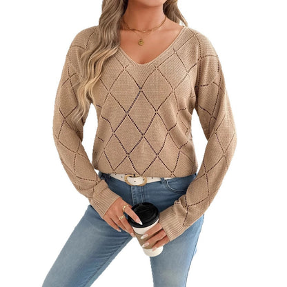 Jersey mujer calado rombos elegante