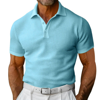 Polo Hombre Textura Waffle Estilo Clásico