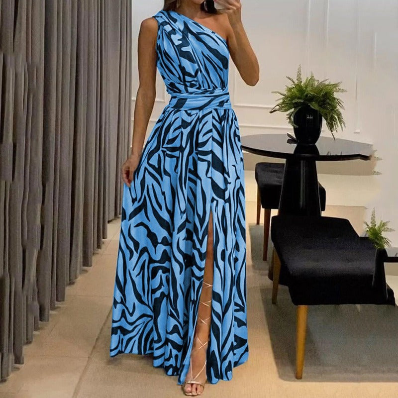 Vestido Largo Mujer Asimétrico con Abertura Lateral Elegante - Vestiria