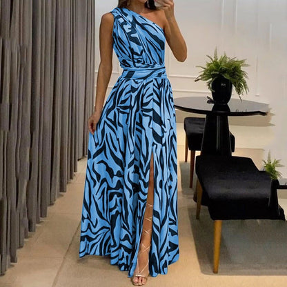 Vestido Largo Mujer Asimétrico con Abertura Lateral Elegante - Vestiria