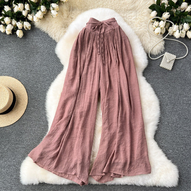 Pantalón Mujer Lino Amplio Comfy Estilo Palazzo