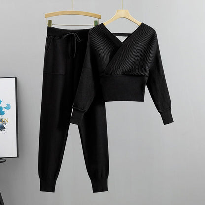 Conjunto punto mujer jersey suave y pantalón deportivo - Vestiria