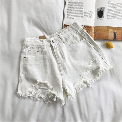 Shorts vaqueros mujer desgastados estilo libre