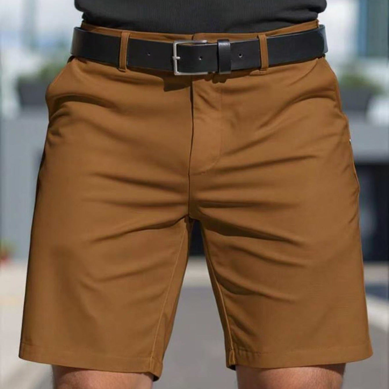Pantalones cortos deportivos elásticos ajustados hombre