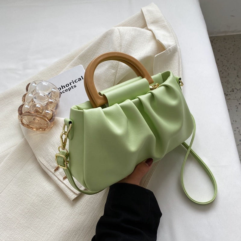 Bolso Mujer Piel Fruncida Elegante