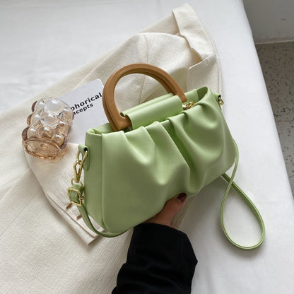 Bolso Mujer Piel Fruncida Elegante